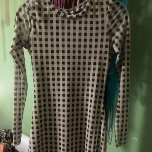German vintage sheer plaid midi dress